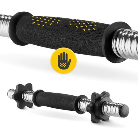 Barbell scurt pentru haltere cu cleme 35 cm 2 buc.