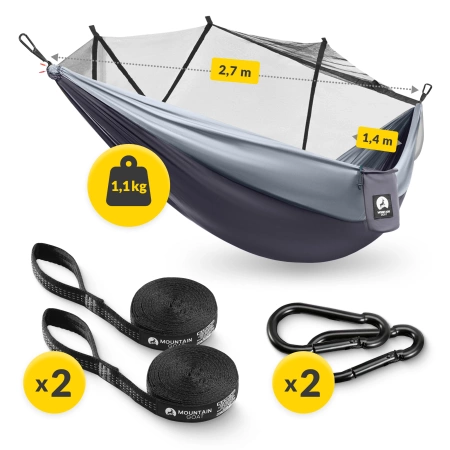Hamac de călătorie pentru o singură persoană cu plasă de țânțari