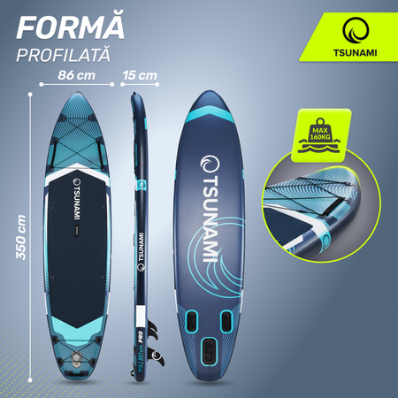 Placă SUP PRO TSUNAMI paddle board 350 cm T12