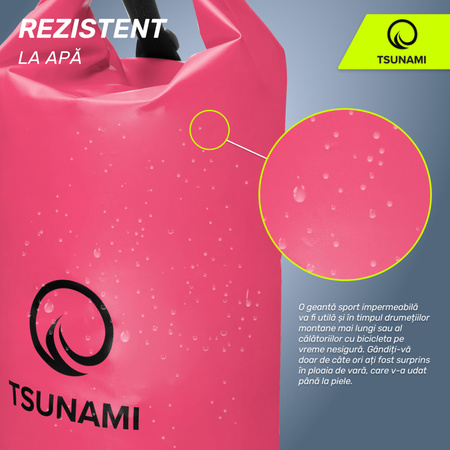 Geantă impermeabilă 30 litri TSUNAMI roz