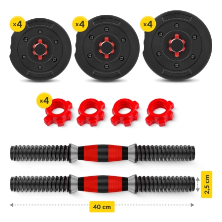 Hantele reglabile din bitum 2 x 10 kg