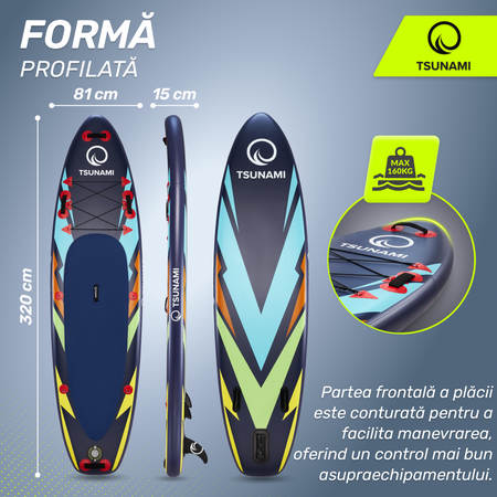 Placă SUP TSUNAMI Paddle Board 320 cm T08
