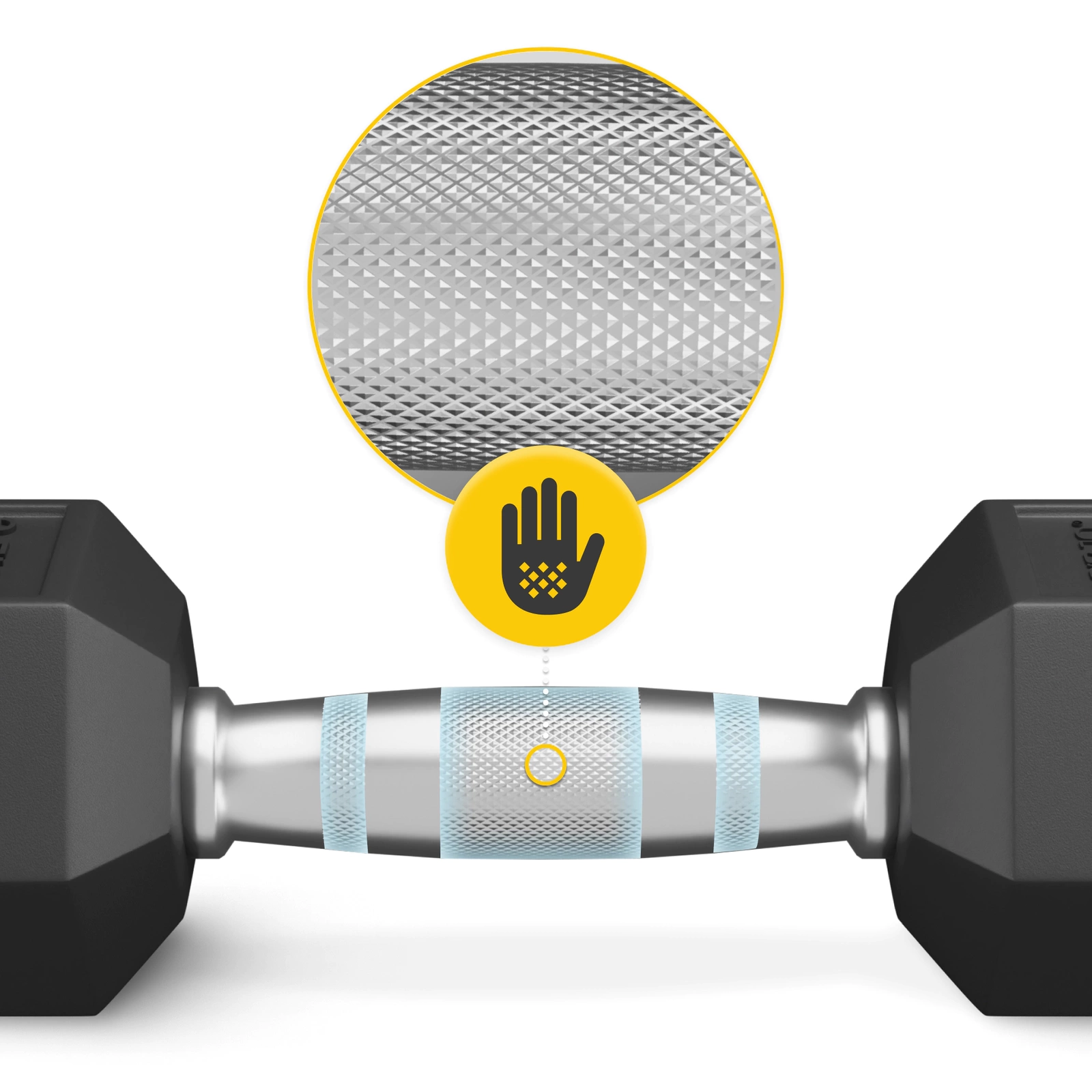 Halteră HEX din Oțel 2,5 kg (1 Bucată)