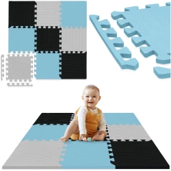 Set de 9 covorașe puzzle 90x90 - „Cer albastru”