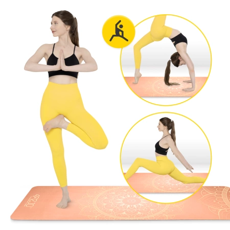 Covora de yoga și exerciții din piele de căprioară 1,5 mm portocaliu