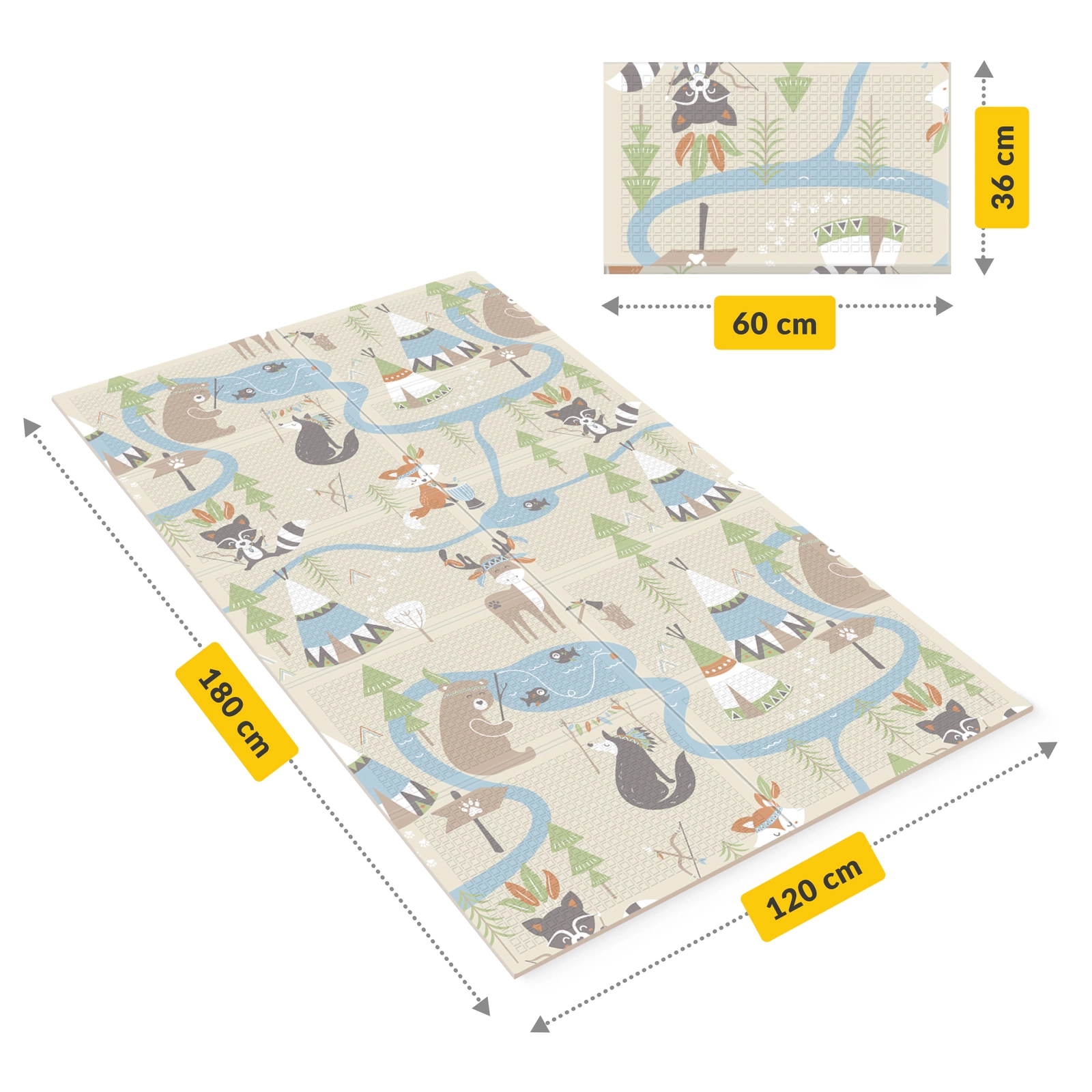 Covoraș educațional pliabil „Boho dream” 180 x 120 cm