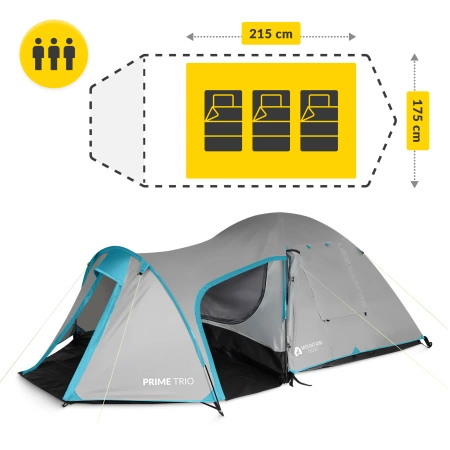 Cort turistic PRIME TRIO MOUNTAIN GOAT gri