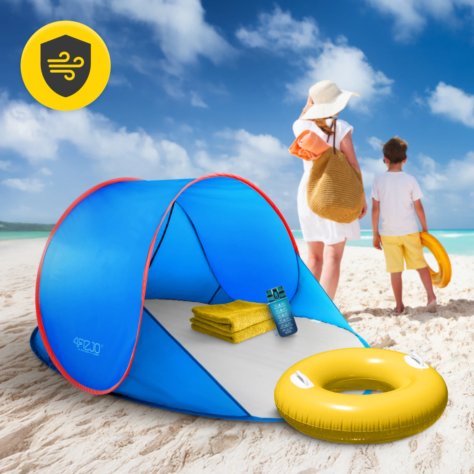 NAMIOT PLAŻOWY SAMOROZKŁADAJĄCY OPAKOWANIE UCHWYT OCHRONA NAMIOT DZIECIĘCY OGRODOWY ROZKŁADANY