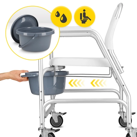 Cărucior pentru toaletă pentru persoane cu dizabilități și vârstnici