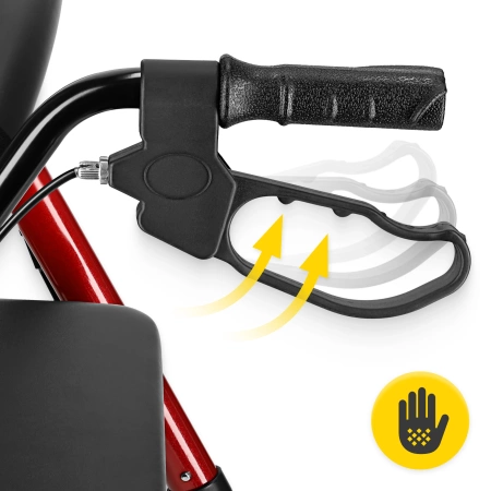 Cărucior cu patru roți cu scaun și geantă roșu