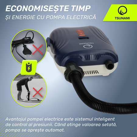 Pompă electrică pentru placa SUP TSUNAMI cu acumulator