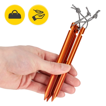 Set de cuie de cort din aluminiu 15 cm 10 buc. - triunghiulare