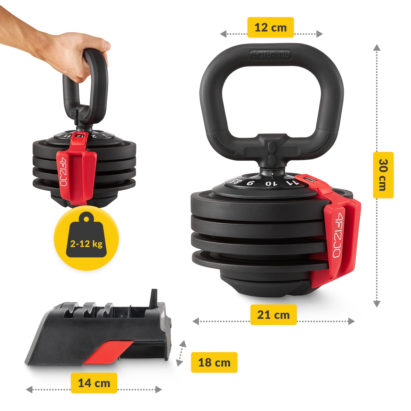 Kettlebell reglabil PREMIUM 2-12 kg