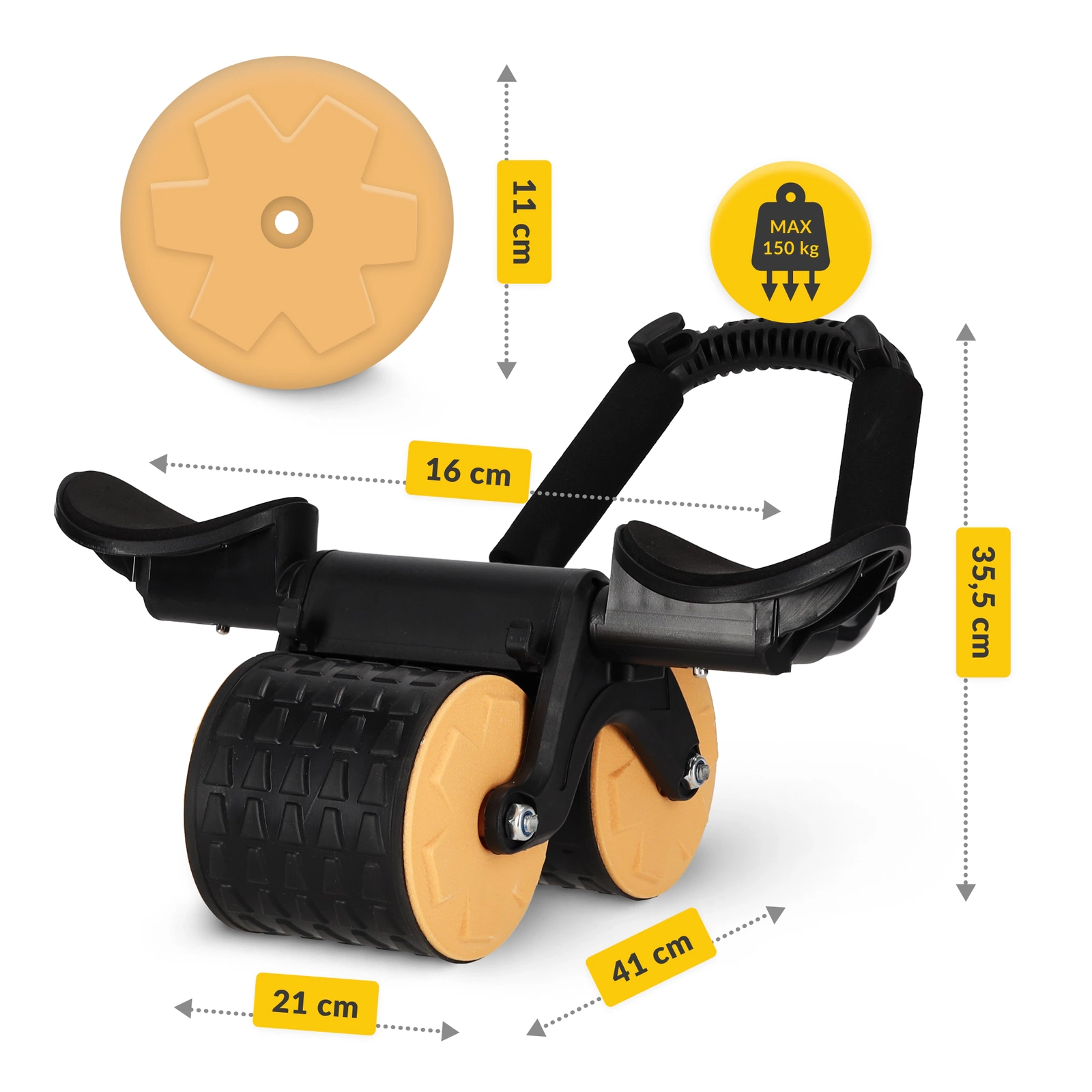  Roată dublă pentru exerciții abdominale AB Wheel Ultra