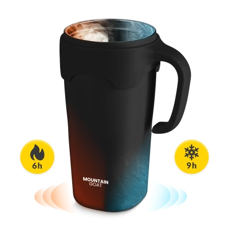 Cană termică cu pai 650 ml negru