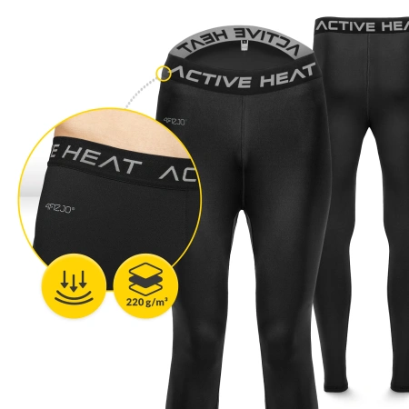 Set de îmbrăcăminte termică unisex – set negru 5-în-1, mărime S