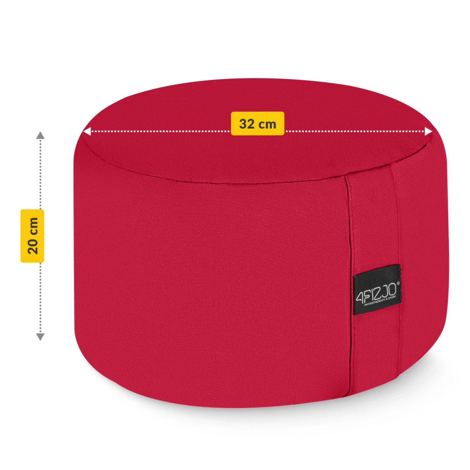 Perna de yoga Zafu rotundă roșie