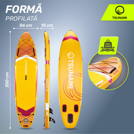 Placă SUP PRO TSUNAMI paddle board 350 cm T11