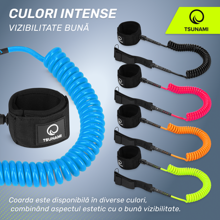 Cablu de siguranță pentru placa SUP TSUNAMI albastru