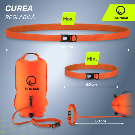 Geamandură de înot, gonflabilă + buzunar uscat 2 în 1 TSUNAMI