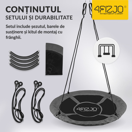 Leagăn de grădină pentru copii XL cuib de barză 110 cm