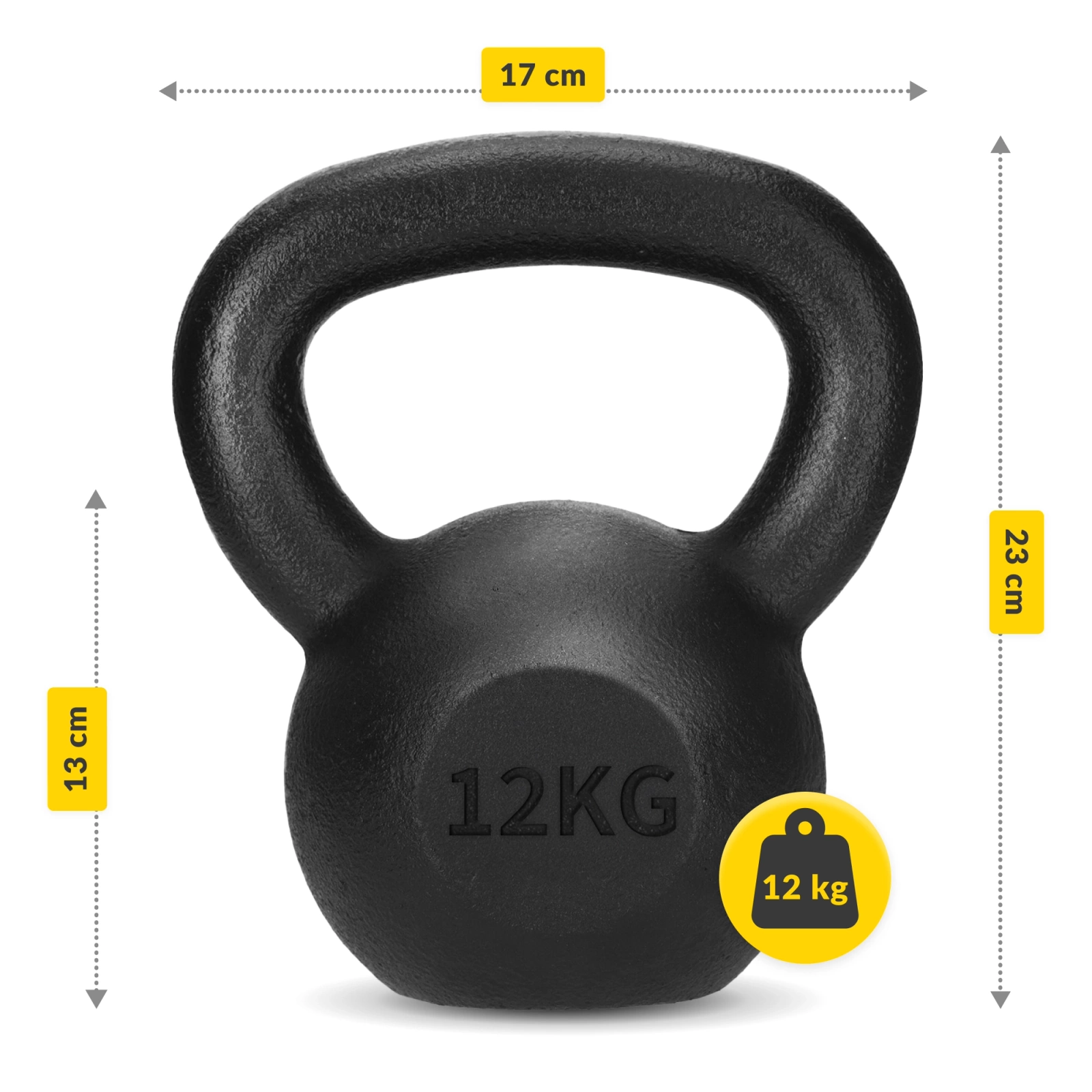 Kettlebell greutate din fontă de 12 kg