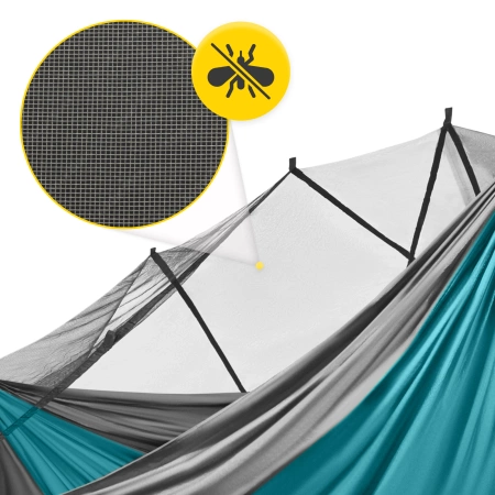 Hamac de călătorie pentru o singură persoană cu plasă de țânțari