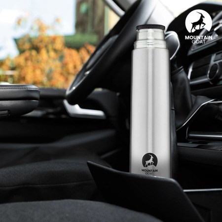 Termos de călătorie pentru cafea și ceai 1 litru argintiu