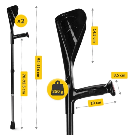 Cârje ortopedice PRO 2 buc.