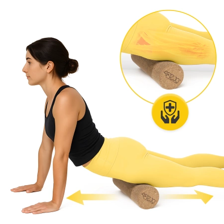 Rolă netedă de masaj din plută 30 cm