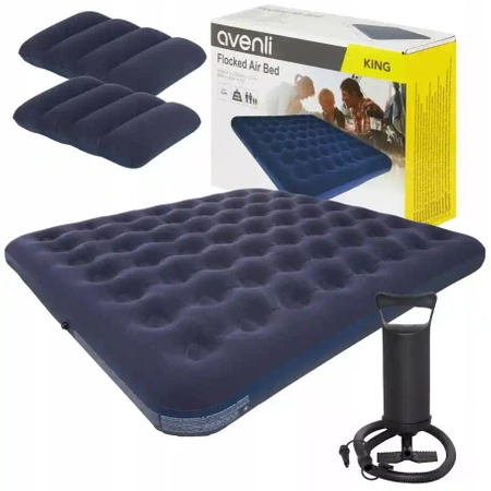 Saltea gonflabilă Avenli pentru două persoane 203 x 152 x 22 cm + Pompă și perne
