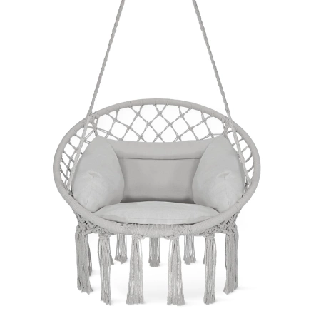 Leagăn de grădină BOHO cu pernă Gri