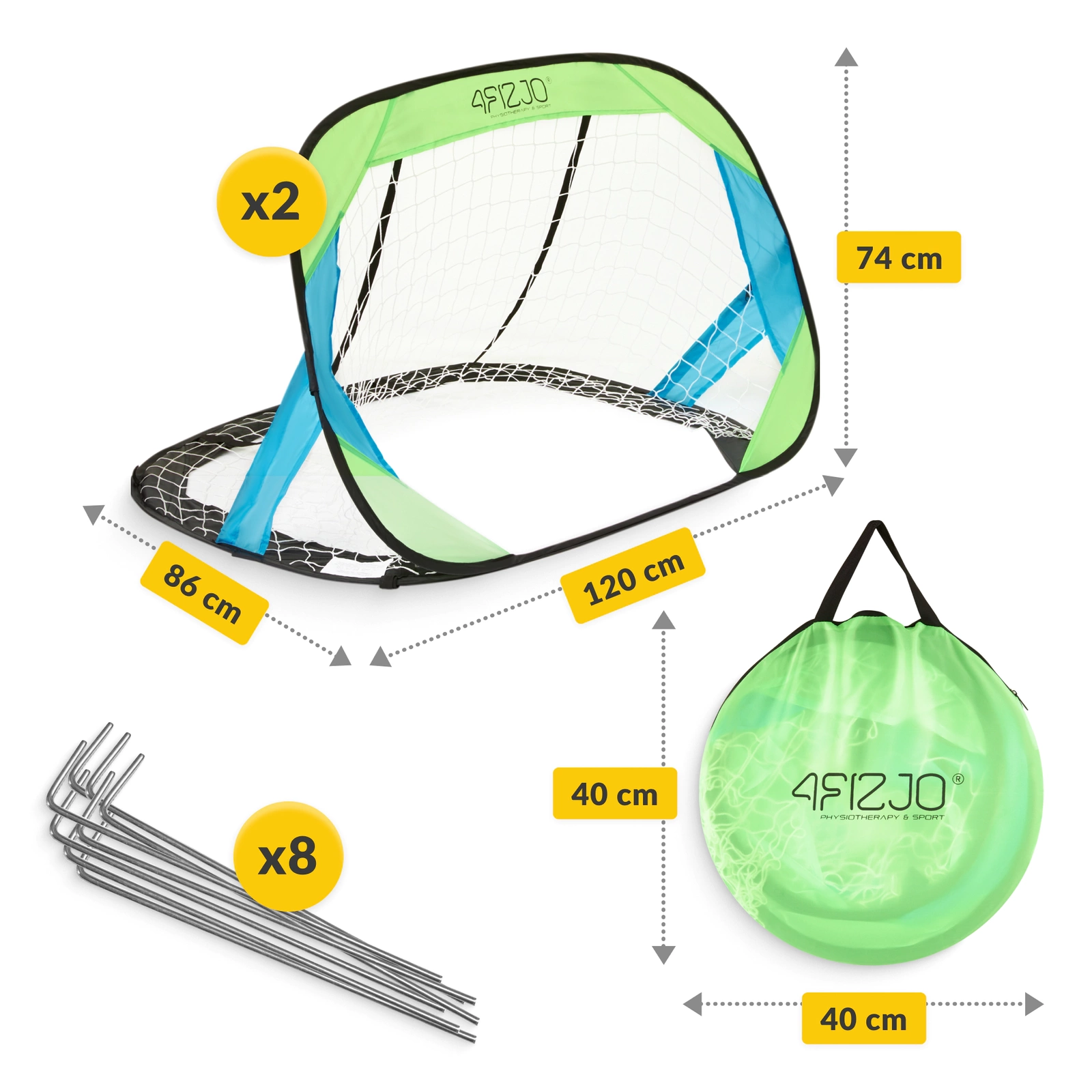 Poartă de fotbal auto-montantă 2 buc.