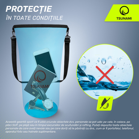 Geantă impermeabilă 30 litri TSUNAMI albastru