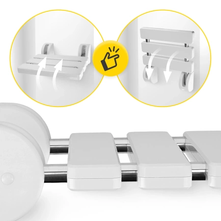 Scaun pliant de baie, montat pe perete