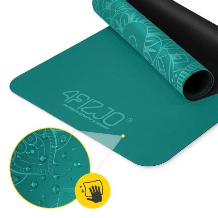 Covor de yoga și exerciții din piele de căprioară 1,5 mm verde