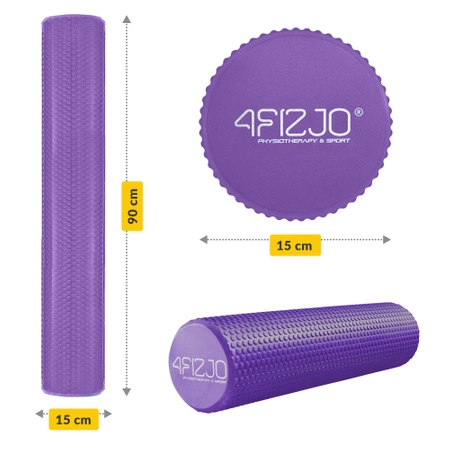 Roller de masaj cu proeminențe CARE+ 90 cm Violet