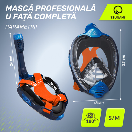 Mască de scufundări cu față completă TSUNAMI PRO S/M