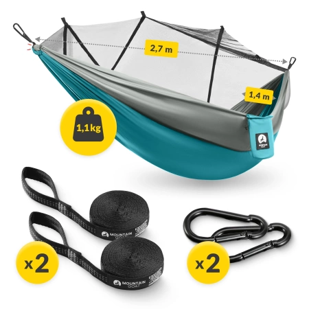 Hamac de călătorie pentru o singură persoană cu plasă de țânțari