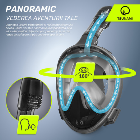Mască de scufundări cu față completă TSUNAMI L/XL