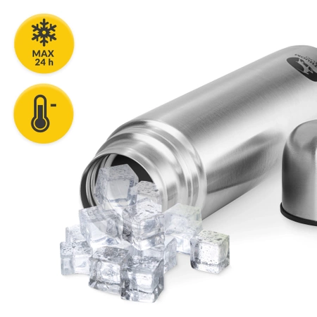 Termos de călătorie pentru cafea și ceai 1 litru argintiu