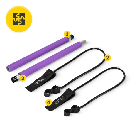 Bară de antrenament pentru pilates cu expandere