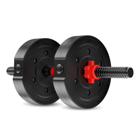 Set de gantere reglabile din bitum 20 kg + Barbell