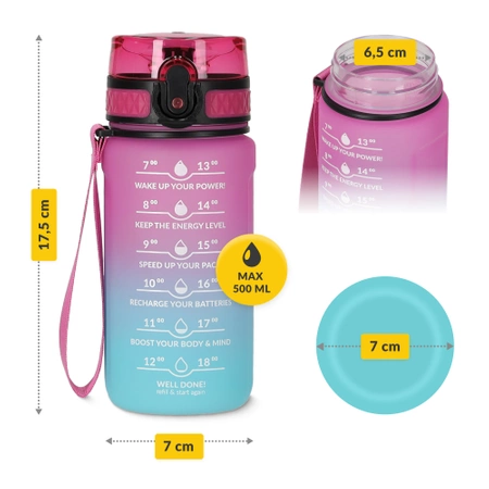 Sticlă de apă cu scală temporală 0,5 L