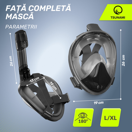 Mască de scufundări cu față completă TSUNAMI L/XL