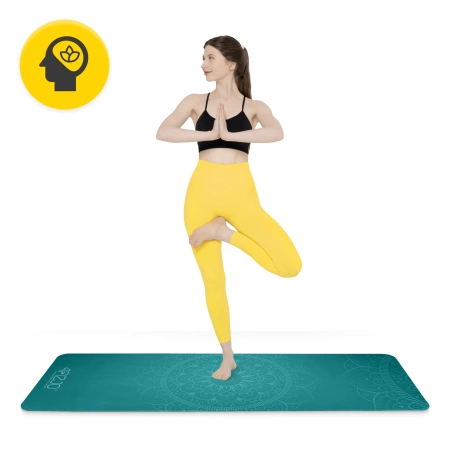 Covor de yoga și exerciții din piele de căprioară 1,5 mm verde