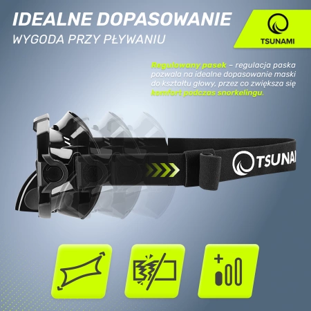 Mască de scufundare și snorkelling TSUNAMI