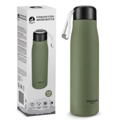 Sticlă termică de 540 ml cu curea verde