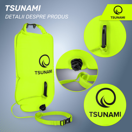 Geamandură de înot, gonflabilă + buzunar uscat 2 în 1 TSUNAMI