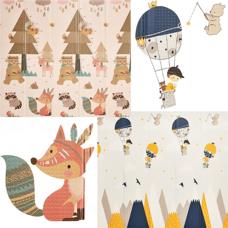 Covoraș educațional pliabil XXL - „REGATUL PĂDURILOR ȘI ZBORUL CU BALONUL”